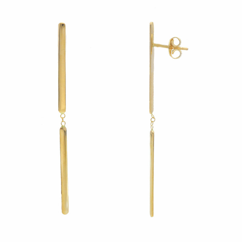 Songa Line Long gold earrings MOD Jewellery