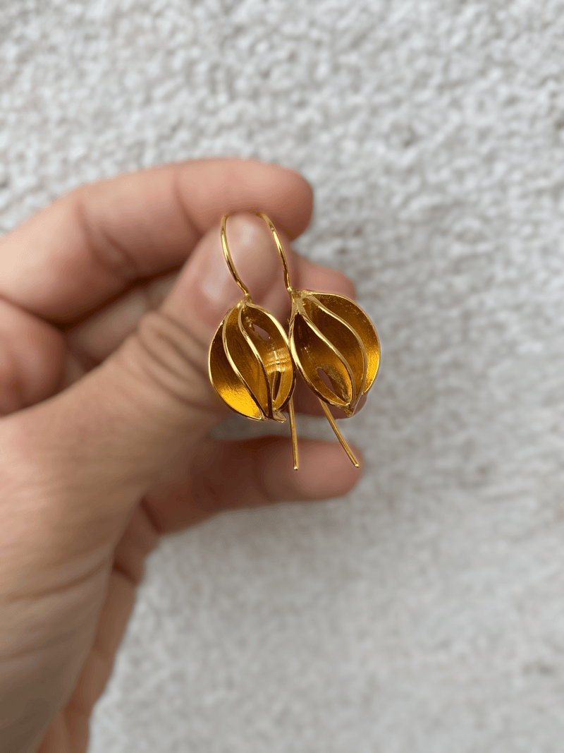 Bruno da Rocha waves gold plated earrings MOD Jewellery